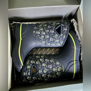 Kids Waterproof Boots with Green Accents
